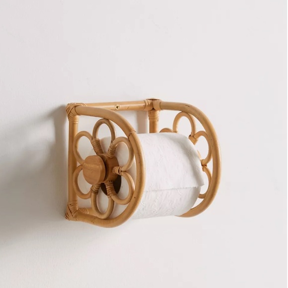 Urban Outfitters Bath Uo Toilet Paper Holder Daisy Rattan Toilet